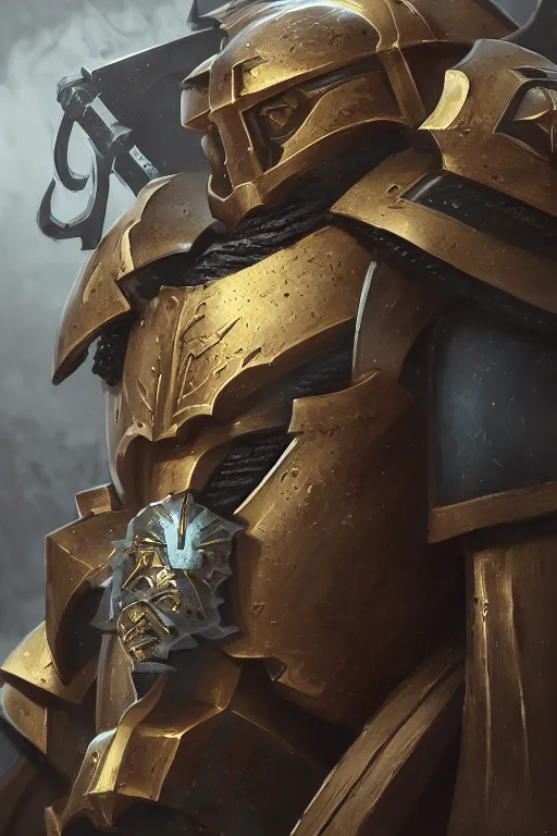 Image similar to armor portrait heros warhammer 4 0 k horus heresy fanart - the primarchs emperor by johannes helgeson animated with vfx concept artist & illustrator global illumination ray tracing hdr fanart arstation zbrush central hardmesh 8 k octane renderer comics stylized