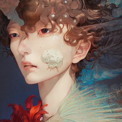 Image similar to prompt : renaissance portrait soft light painted by james jean and katsuhiro otomo and erik jones, inspired by evangeleon anime, smooth face feature, intricate oil painting, high detail illustration, sharp high detail, manga and anime 1 9 9 0