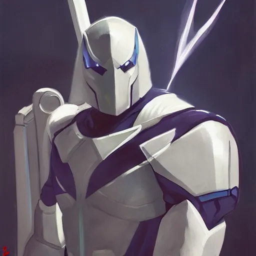 Image similar to greg manchess portrait painting of armored moon knight mixed with ultraman and nightwing as overwatch character, medium shot, asymmetrical, profile picture, organic painting, sunny day, matte painting, bold shapes, hard edges, street art, trending on artstation, by huang guangjian and gil elvgren and sachin teng