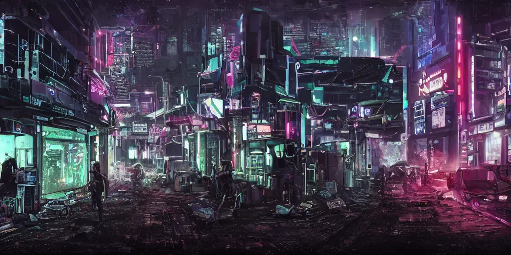 Prompt: outskirts of london, cyberpunk