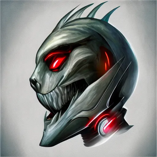 Image similar to user avatar icon of a cyborg dragon, digital art, portrait