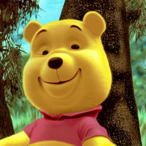 Image similar to A still of Keanu Reeves as Winnie the Pooh