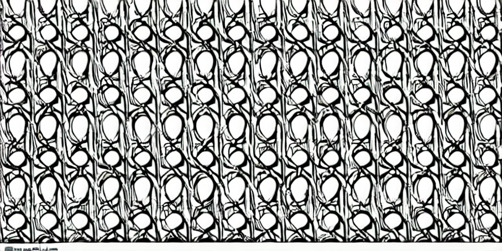 Image similar to seamless geometric maze pattern, black and white, art deco