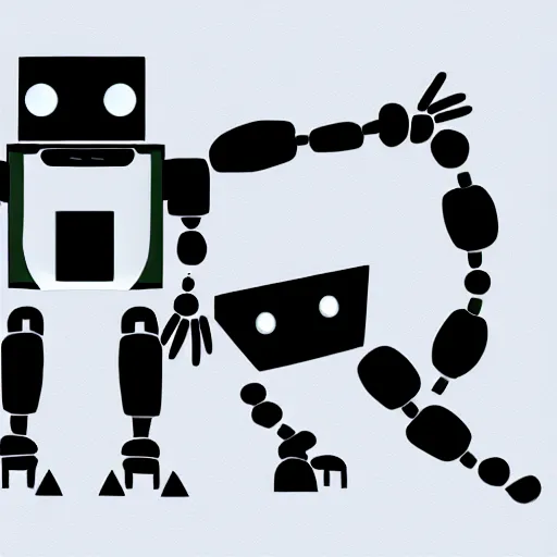 Image similar to killer robot, flat illustration