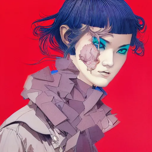 Image similar to prompt : fashion tv character portrait soft light painted by james jean and katsuhiro otomo and erik jones, inspired by akira anime, smooth face feature, intricate oil painting, high detail illustration, sharp high detail, manga and anime 1 9 9 9