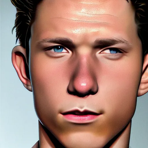 Image similar to tom holland close up, photorealistic, studio