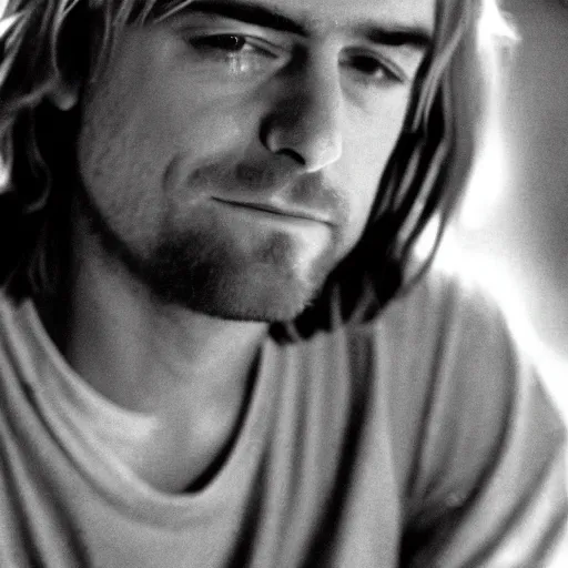 Image similar to close - up of kurt cobain as the character slater in the movie dazed & confused, movie still frame, promotional image, imax 7 0 mm footage