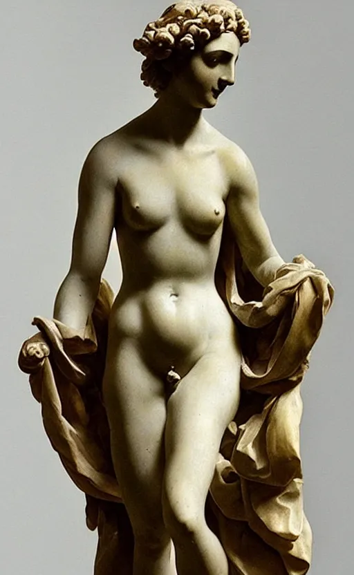 Image similar to “ a elegant female figure sculpture by bernini and french sculpture in 1 9 th century ”