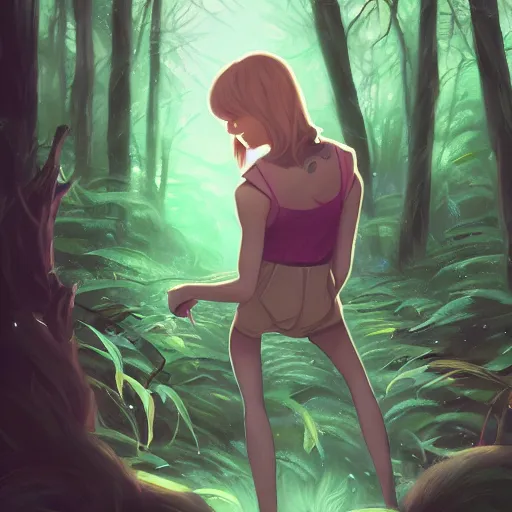 Prompt: trail cam footage of taylor swift in the forest at night, art by lois van baarle and loish and ross tran and rossdraws and sam yang and samdoesarts and artgerm and saruei and disney, digital art, highly detailed, intricate, sharp focus, trending on artstation hq, deviantart, unreal engine 5, 4 k uhd image