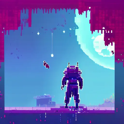 Image similar to pixel art of hyperlight drifter game art concept art 8k award winning scenic