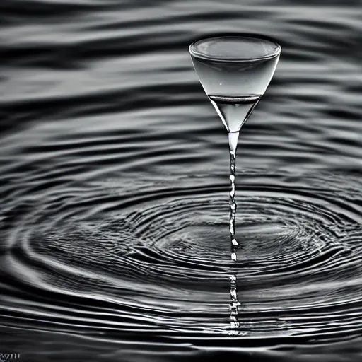 Image similar to breaking the surface tension of water, photograph