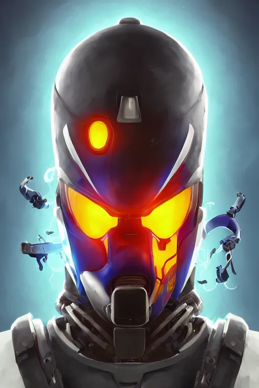 Image similar to epic mask helmet robot ninja portrait stylized as fornite style game design fanart by concept artist gervasio canda, behance hd by jesper ejsing, by rhads, makoto shinkai and lois van baarle, ilya kuvshinov, rossdraws global illumination radiating a glowing aura global illumination ray tracing hdr render in unreal engine 5