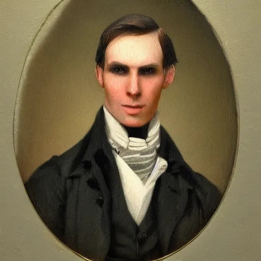 Image similar to An early 1800s oil painting of Jerma985 in the early 1800s, grainy, realistic, very realistic, hyperrealistic, highly detailed, very detailed, extremely detailed, very neat, very epic, very cool, detailed, trending on artstation