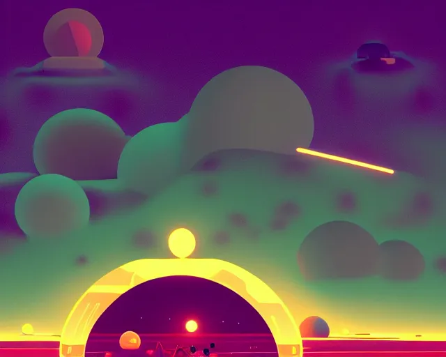 Image similar to retro futuristic landscape inspired by phillipe stark, art by mike winkelmann, golden hour, illustration, highly detailed, simple, smooth and clean vector curves, no jagged lines, vector art, smooth, artstation