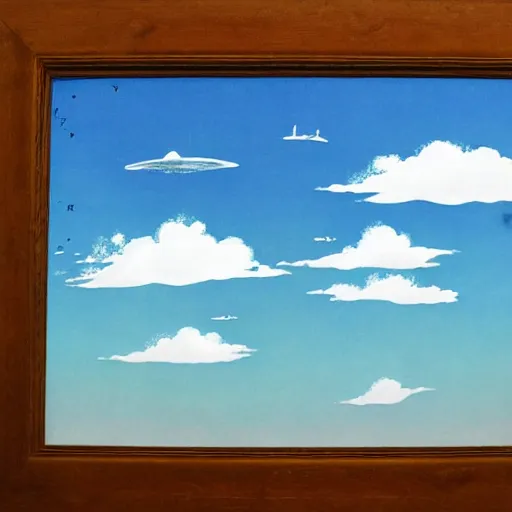 Prompt: Whales in the sky by Studio Ghibli