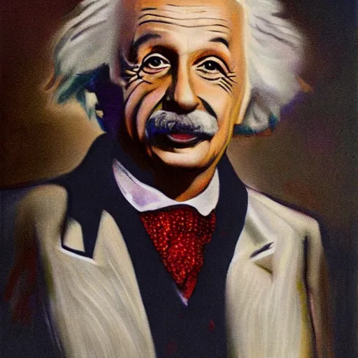 Prompt: supermodel einstein portrait