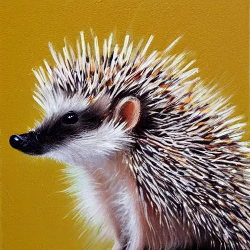 Image similar to Beautiful Oil painting of a Hedgehog with a crown