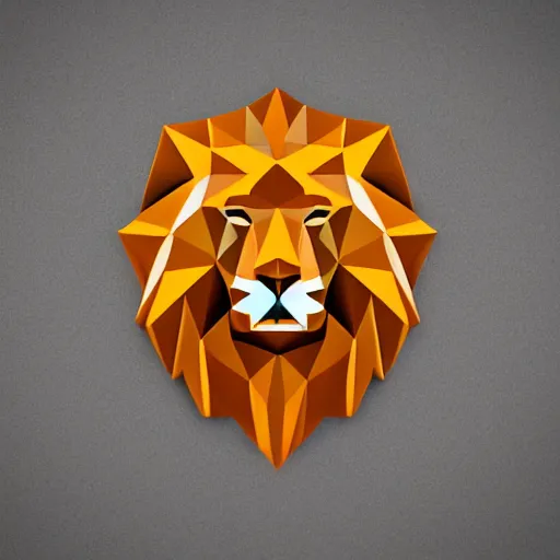 Prompt: low poly lion logo