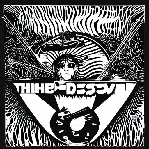 Image similar to Merzbow pulse demon, threshold, very high contrast