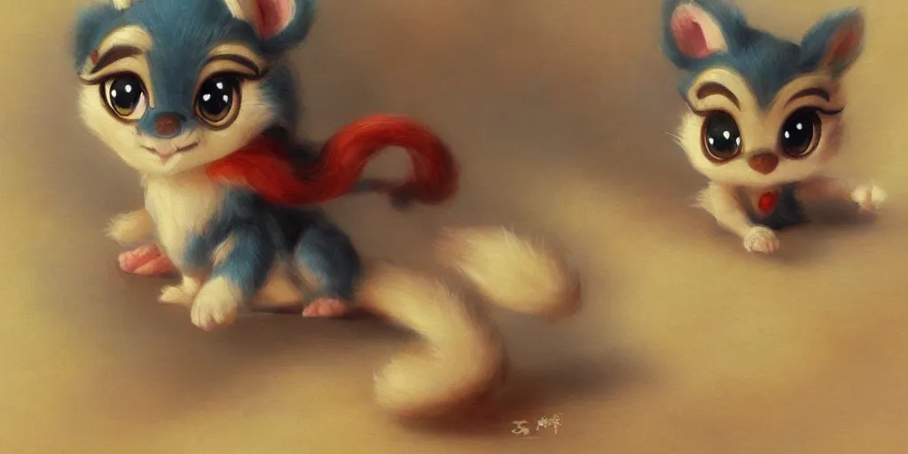 Prompt: 3 d littlest pet shop animal, mythology, japanese mascot, master painter and art style of noel coypel, art of emile eisman - semenowsky, art of edouard bisson