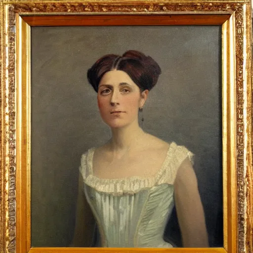 Image similar to portrait of victorian lady, impressionis