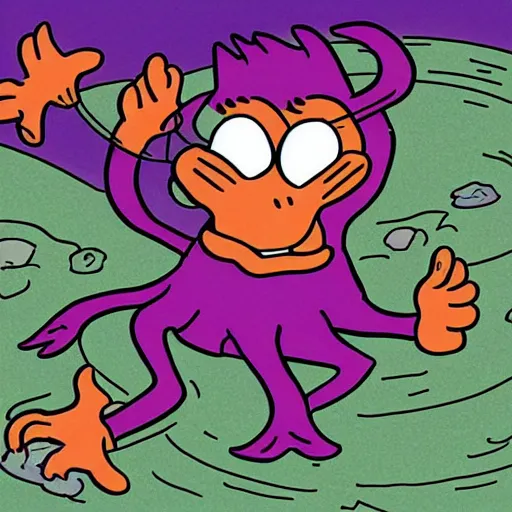 Prompt: Garfield as a lovecratian eldritch creature consuming a planet