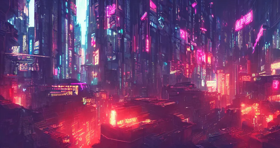Image similar to cyberpunk city, neon signs, samurai, dark, apocalyptic, intricate, detailed, volumetric lighting, scenery, digital painting, highly detailed, artstation, sharp focus, illustration, concept art