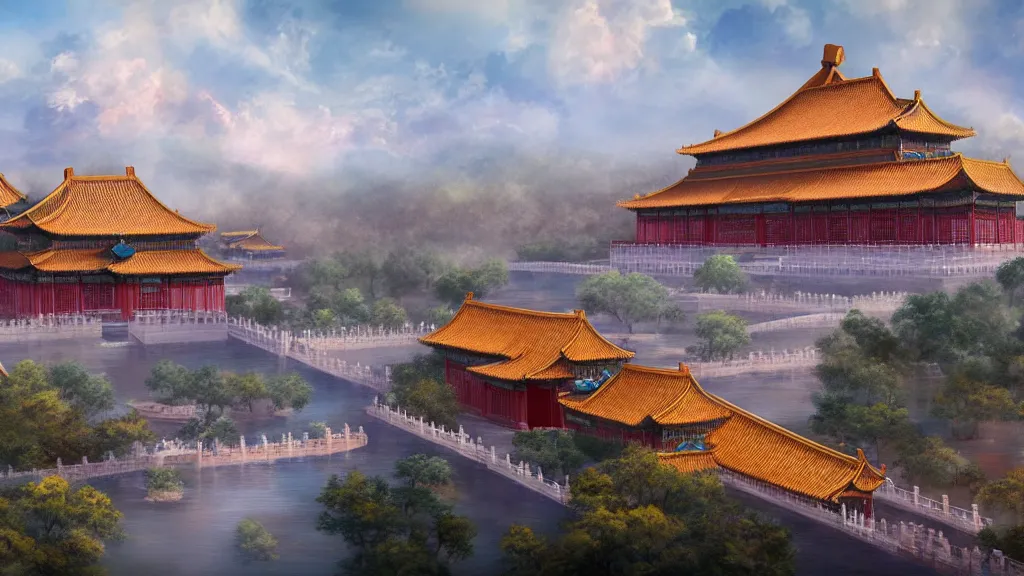 Image similar to Forbidden City, fantasy artwork, award-winning, beautiful scenery, artstation