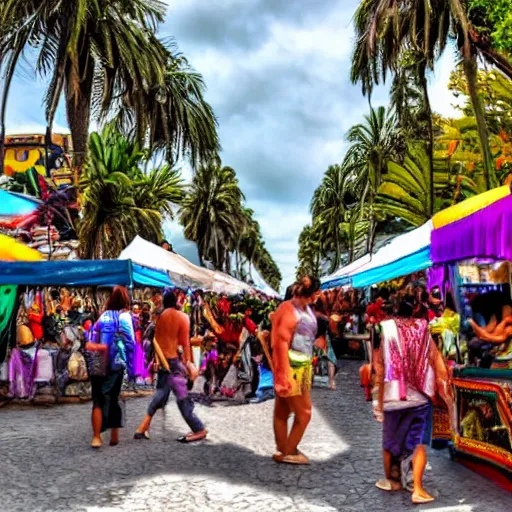 Image similar to feira hippie, rio de janeiro, photorealistic, 8 k