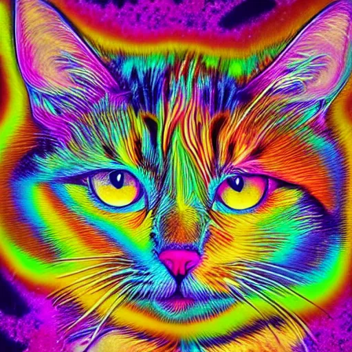 Image similar to psychedelic art of a cat