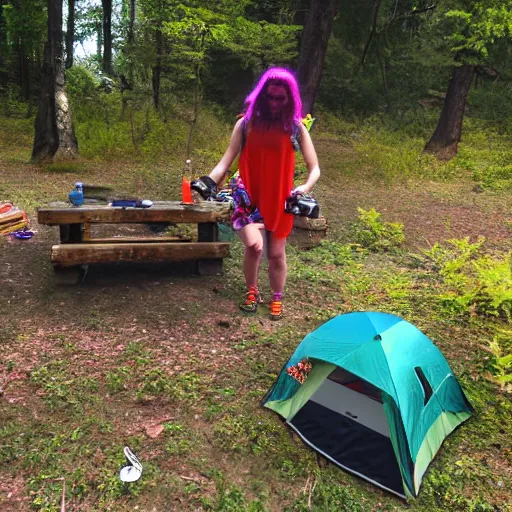 Image similar to dropping acid at the hidden campground