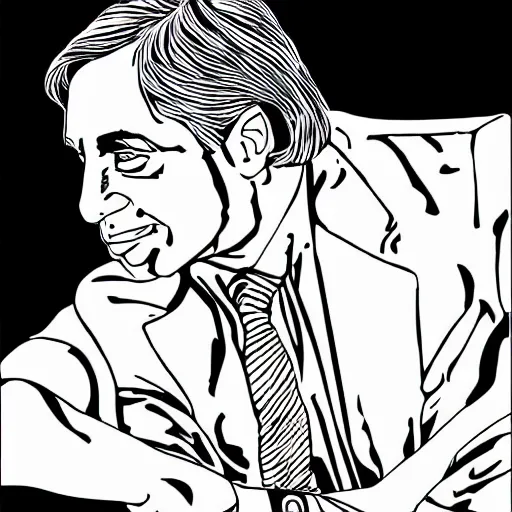 Prompt: Tony Danza coloring book page, line art, black and white