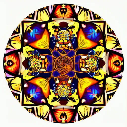 Prompt: Pysanky kaleidoscope magic circle sigil demon summoning