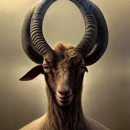 Prompt: vladimir putin, anthropomorphic goat with putin face, hybrid, macabre, horror, by donato giancola and greg rutkowski and wayne barlow and zdzisław beksinski, digital art