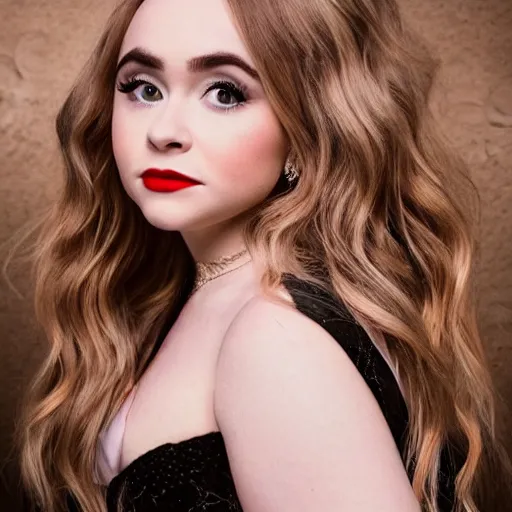 Image similar to professional portrait photography of sabrina carpenter in an opera in 2 0 2 1