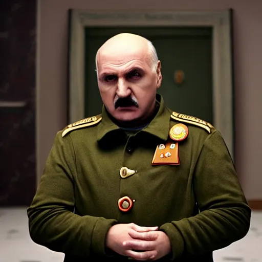 Image similar to Alexander Lukashenko as Gru from Despicable Me, cinematic still