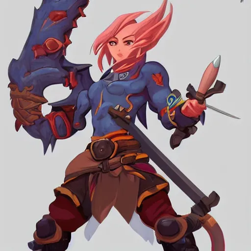 Image similar to character of Breath of fire 4 by the artist Max Berthelot. Rendering the full body character . Sharp focus, full of details, by jenny harder and Jason Nguyen , art book, trending on artstation and cell shading