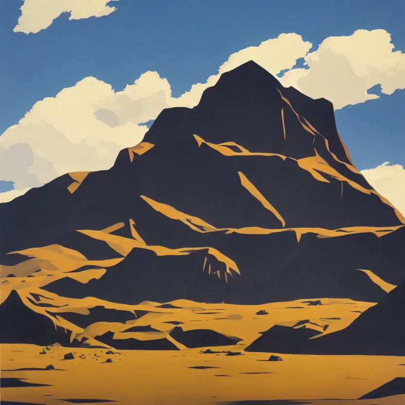 Prompt: a landscape and clouds by ed mell.