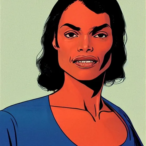 Image similar to rosario dawson retro minimalist portrait by jean giraud, moebius starwatcher comic, 8 k