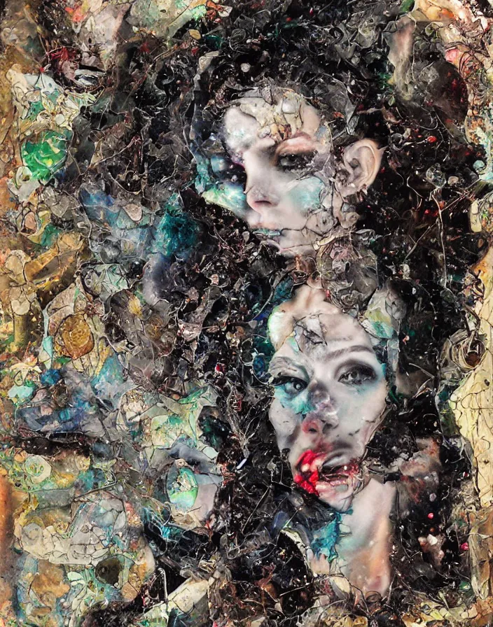 celestial medusa orgasm detailed mixed media collage | Stable Diffusion ...