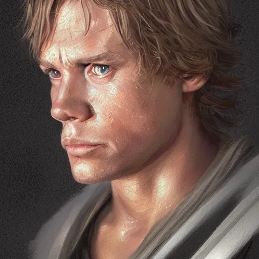 Image similar to portrait of a man by greg rutkowski, luke skywalker, star wars expanded universe, he is about 2 0 years old, highly detailed portrait, digital painting, artstation, concept art, smooth, sharp foccus ilustration, artstation hq