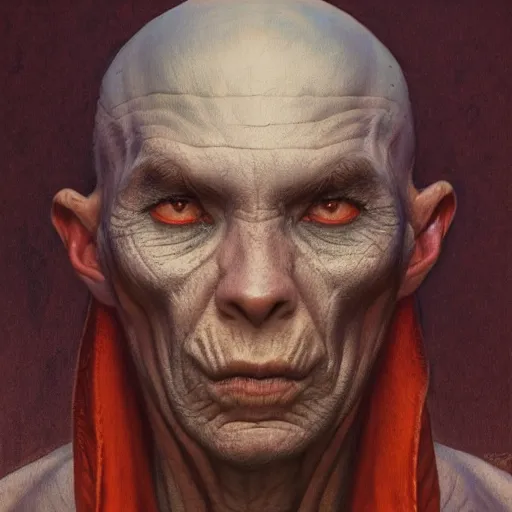 Prompt: portrait of reptilian monk, digital painting, artstation, concept art, by donato giancola, Sean Yoro, Greg Rutkowski, trending on Artstation, Joseph Christian Leyendecker, WLOP, Boris Vallejo, dark, moody, foggy