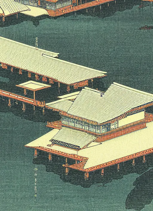 Prompt: 2 0 th century shin - hanga print by kawase hasui,