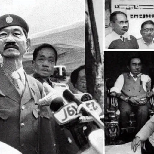 Image similar to joko widodo ( 1 9 2 8 ) bertemu dengan hitler - atas perjanjian kerjasama kereta cepat jerman - pertemuan ini berlangsung alot - tetapi akhirnya berujung dengan makan malam