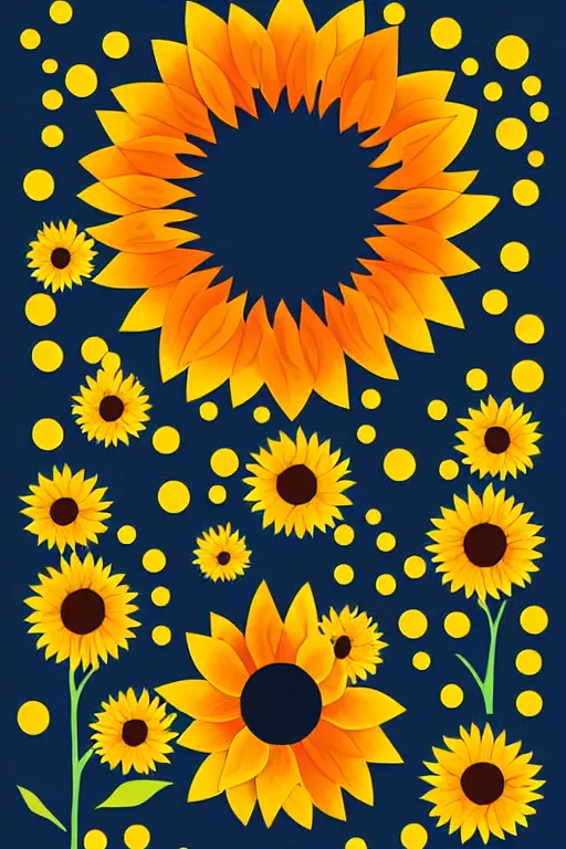 Image similar to minimalist boho style art of a colorful sunflower, illustration, vector art