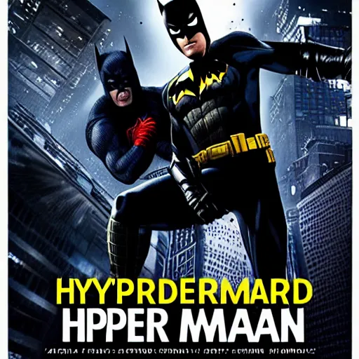 Image similar to awe inspiring hyperrealistic Batman VS Spider-Man movie poster 8k hdr moody lighting