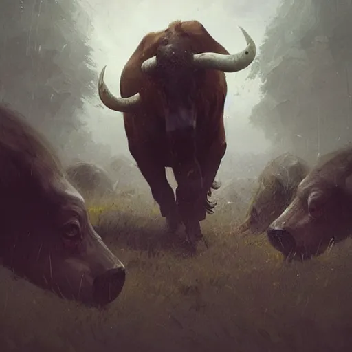 Prompt: 🐃 , Greg rutkowski, Trending artstation, cinematográfica, digital Art