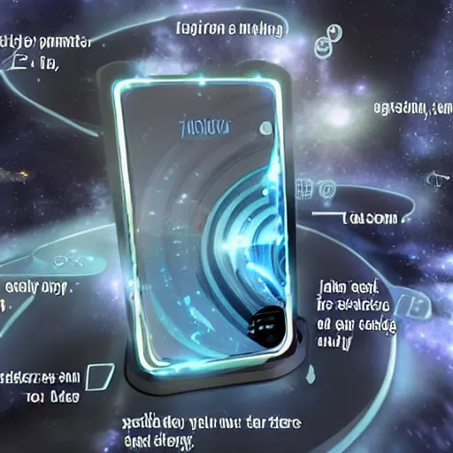 Prompt: a futuristic phone with texts from another universe