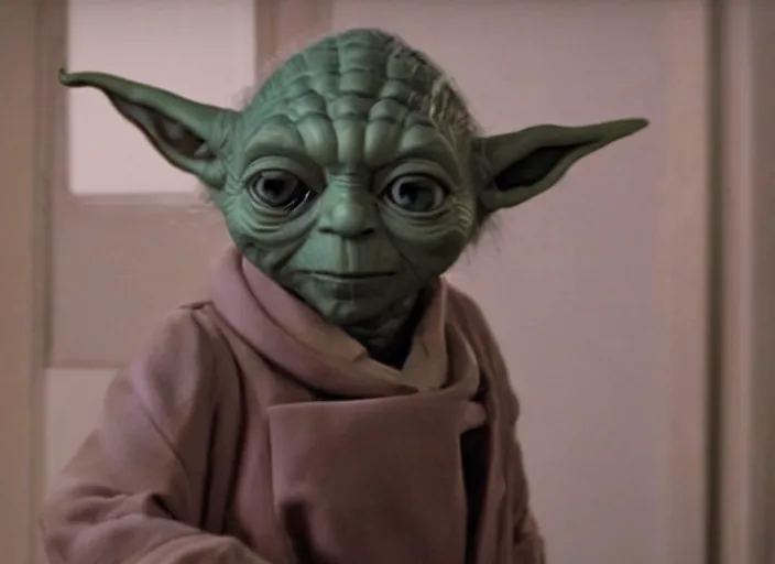 Prompt: a film still of cosplay of yoda in the grand budapest hotel ( 2 0 1 4 )