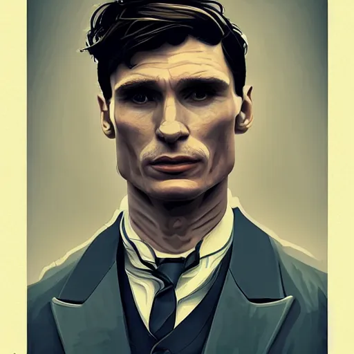 Image similar to Thomas Shelby cillian murphy standing in atlantis, in the style of Benjamin Bader, sharp, highly detailed, realistic face, digital art, epic, fantasy, artstation